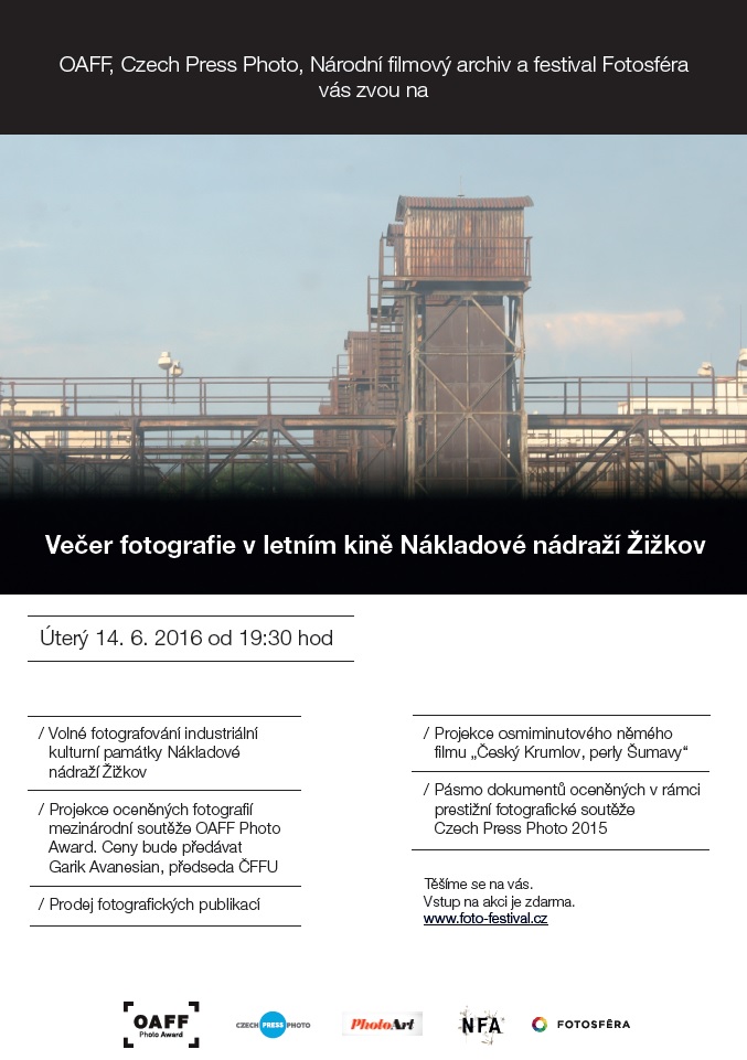 Večer fotografie v letním kině Nákladové nádraží Žižkov