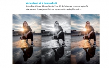 Varianty – vytvořte různé verze úprav jedné fotky