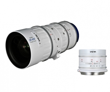 Nové provedení dvou objektivů v bílé OOOM 25-100 mm T2,9 Cine 9 mm T2,9 Zero-D Cine