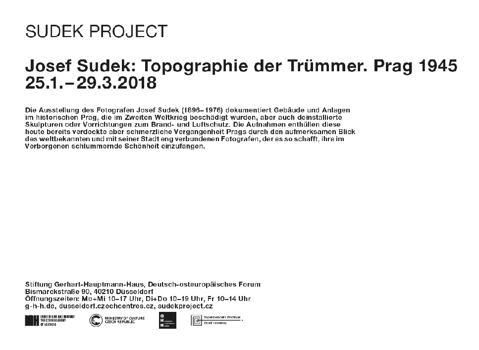 “Josef Sudek:  Topografie sutin. Praha 1945”