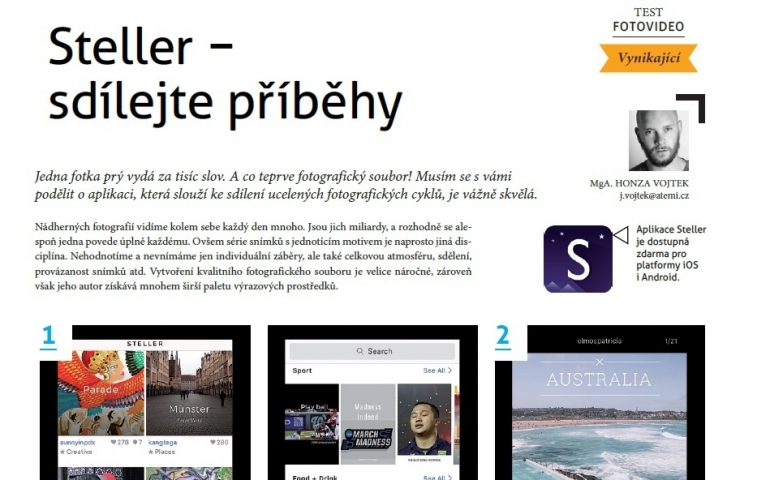Mobilní aplikace Steller