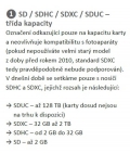 Značky na paměťových kartách – vysvětlení zkratek