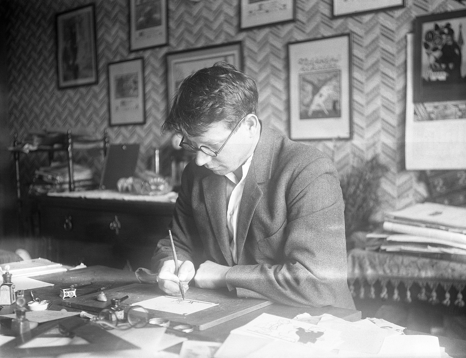 FRANTIŠEK PROKOP - Malíř Josef Lada při práci